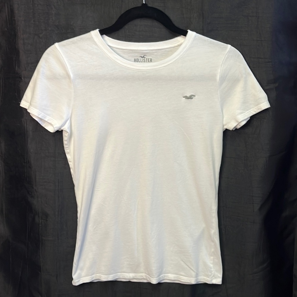Hollister basic fitted tee white size Small